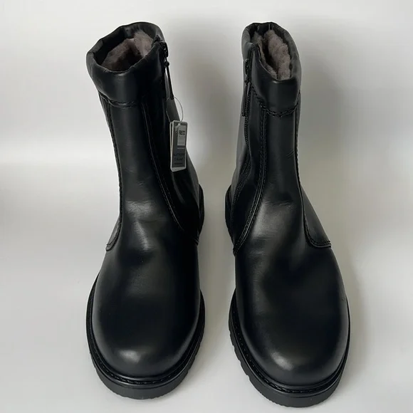 Fretz Sohle Black Leather Ankle Side Zipper Boots NWT - 8 - Picture 2 of 12
